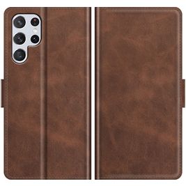 Mobigear Slim Magnet Housse Samsung Galaxy S22 Ultra Etui Porte-Monnaie - Marron