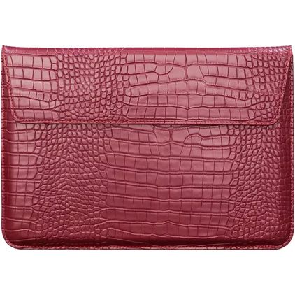 Mobigear Envelope Croco Pochette Ordinateur portable 15 - 16 Pouces Housse ordinateur - Rouge