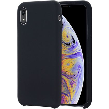 Mobigear Rubber Touch Coque iPhone XR Coque arrière en Silicone - Noir