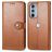Mobigear Snap Button Motorola Edge 30 Pro Étui Portefeuille - Marron