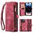 Caseme 008 Housse iPhone 15 Pro Etui avec Coque Détachable Porte-Monnaie - Rouge