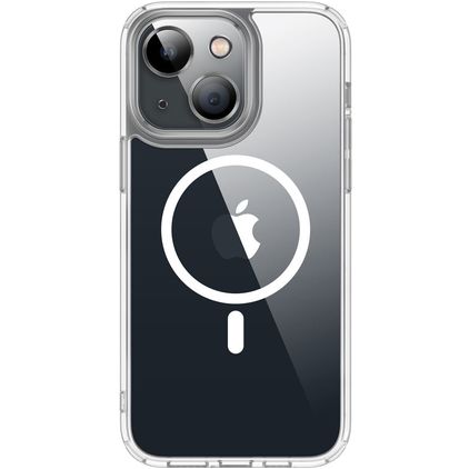 Valenta Trend Coque iPhone 13 MagSafe Coque arrière Rigide - Transparent / Blanc