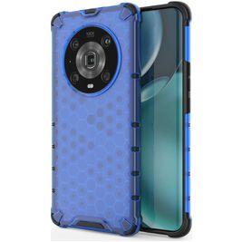 Mobigear Honeycomb Coque HONOR Magic 4 Pro Coque arrière Rigide Anti-Chocs - Bleu