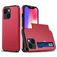 Mobigear Card Coque iPhone 15 Coque arrière Rigide Anti-Chocs avec Porte-Cartes - Rouge