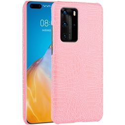 Mobigear Croco Huawei P40 Pro Plastique rigide Coque arrière - Rose