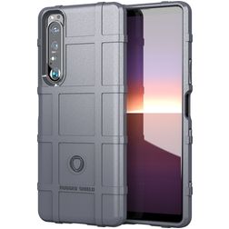 Mobigear Rugged Shield Coque Sony Xperia 1 III Coque arrière en TPU Souple Anti-Chocs - Gris