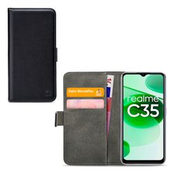 Mobilize Classic Gelly Wallet Housse Realme C35 Etui Porte-Monnaie - Noir
