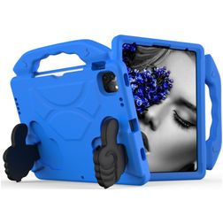 Mobigear Thumbs Up Coque iPad Air 4 (2020) Coque de tablette pour enfants avec Poignée Enfants en EVA - Bleu