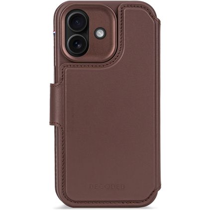 Decoded Detachable Wallet iPhone 17 MagSafe Coque Cuir véritable Étui 2en1 avec coque amovible Portefeuille - Chocolate Brown
