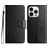 Mobigear Flowers Housse iPhone 16 Pro Etui Porte-Monnaie - Noir