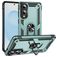 Mobigear Armor Ring Samsung Galaxy S25 Edge Plastique rigide Coque arrière Antichoc avec bague de maintien - Vert