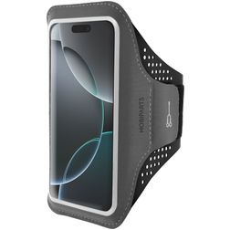 Mobiparts Comfort Fit Brassard Téléphone iPhone 16 Pro Brassard Coque de Sport en Neoprène - Noir