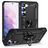 Mobigear Armor Ring Samsung Galaxy S23 Plus Plastique rigide Coque arrière Antichoc avec bague de maintien - Noir