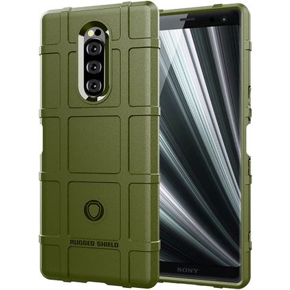 Mobigear Rugged Shield Sony Xperia 1 TPU souple Coque arrière Antichoc - Vert
