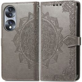 Mobigear Mandala Housse HONOR 70 Etui Porte-Monnaie - Gris