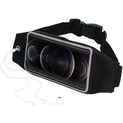 Mobiparts Comfort Fit Belt Brassard Téléphone iPhone 12 Pro Max Ceinture Coque de Sport en Neoprène - Noir