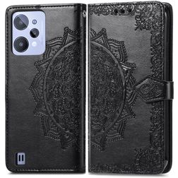 Mobigear Mandala Housse Realme C31 Etui Porte-Monnaie - Noir