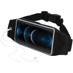 Mobiparts Comfort Fit Belt Brassard Téléphone iPhone 12 Pro Ceinture Coque de Sport en Neoprène - Noir