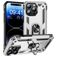 Mobigear Armor Ring Coque iPhone 16 Pro Max Coque arrière Rigide Anti-Chocs avec Anneau-Support - Argent