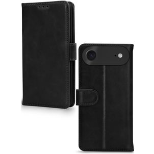 Mobilize Wallet Housse iPhone Air Etui en Cuir Véritable Porte-Monnaie - Noir