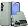 Mobigear Card Coque Samsung Galaxy S26 Plus Coque arrière Rigide Anti-Chocs avec Porte-Cartes - Vert foncé
