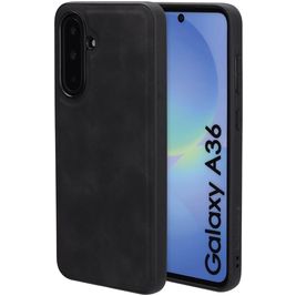 Mobiparts Classic Coque Samsung Galaxy A36 MagSafe Coque arrière en TPU,Similicuir - Graphite Black