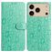 Mobigear Flowers iPhone 17 Pro Max Étui Portefeuille - Vert