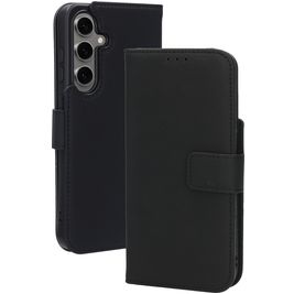 Mobiparts Wallet Housse Samsung Galaxy S24 FE MagSafe Etui en Cuir Véritable Porte-Monnaie - Noir