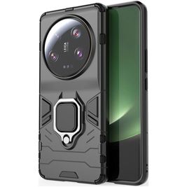 Mobigear Armor Ring Coque Xiaomi 13 Ultra Coque arrière Rigide Anti-Chocs avec Anneau-Support - Noir