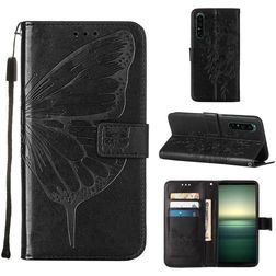 Mobigear Butterfly Housse Sony Xperia 1 IV Etui Porte-Monnaie - Noir