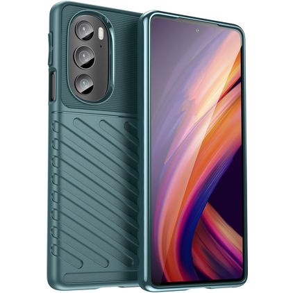 Mobigear Groove Coque Motorola Edge 30 Pro Coque arrière en TPU Souple - Vert