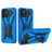 Mobigear Armor Stand Coque Samsung Galaxy A03 Coque arrière Rigide Anti-Chocs avec Support Amovible - Bleu