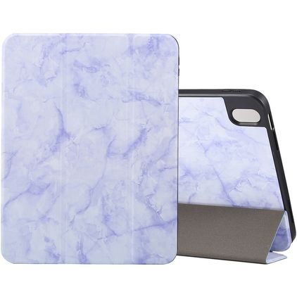 Mobigear Tri-Fold Marble Coque iPad Air 11 Pouces (2024) Etui + Porte-crayon - Violet