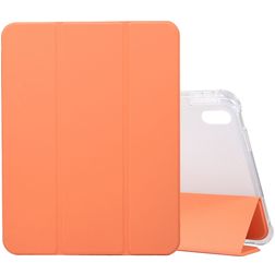 Mobigear Tri-Fold Gel Coque iPad 11 (2025) Etui en TPU,Similicuir + Porte-crayon - Orange