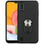 Mobigear Armor Ring Coque Samsung Galaxy A01 Coque arrière Rigide Anti-Chocs avec Anneau-Support - Noir