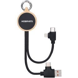 Mobiparts Multicable - Câble USB-A / USB-C vers Apple Lightning / USB-C 0.2 mètre - Noir