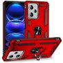 Mobigear Armor Ring Coque Xiaomi Redmi Note 12 Pro Plus Coque arrière Rigide Anti-Chocs avec Anneau-Support - Rouge