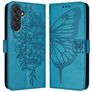 Mobigear Butterfly Housse Samsung Galaxy M55 Etui Porte-Monnaie - Bleu