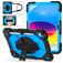 Mobigear SureGrip Xtreme Coque iPad 10 (2022) Coque arrière en Plastique rigide,Silicone + Porte-crayon + Bandoulière + Support Amovible - Bleu