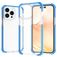 Mobigear Full Bumper Coque iPhone 14 Pro Max Coque arrière Rigide Anti-Chocs - Transparent / Bleu