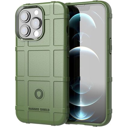 Mobigear Rugged Shield Coque iPhone 13 Pro Max Coque arrière en TPU Souple Anti-Chocs - Vert