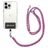 Mobigear Lanyard - Cordon de téléphone universel ajustable - Blanc / Bleu / Magenta