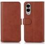 Mobigear Wallet Housse Samsung Galaxy S25 Edge Etui Porte-Monnaie - Marron