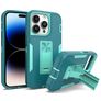 Mobigear Heavy Armor Stand Coque iPhone 14 Pro Max Coque arrière Rigide Anti-Chocs avec Support Amovible - Vert