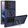 Mobigear Armor Ring Cam Slide Coque Samsung Galaxy S22 Ultra Coque arrière Rigide Anti-Chocs avec Anneau-Support - Bleu