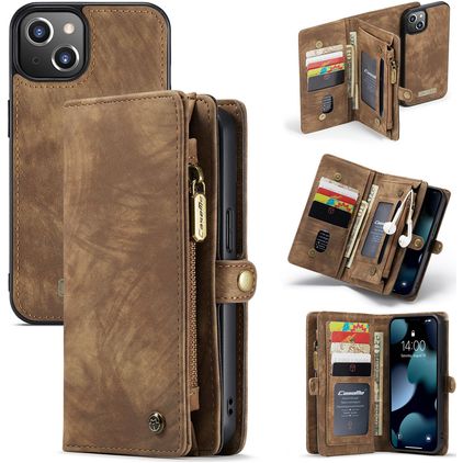Caseme 008 Housse iPhone 13 Etui avec Coque Détachable Porte-Monnaie - Marron