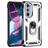 Mobigear Armor Ring Motorola Edge 30 Pro Plastique rigide Coque arrière Antichoc avec bague de maintien - Argent