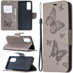 Mobigear Butterfly Housse Samsung Galaxy S20 FE Etui Porte-Monnaie - Gris