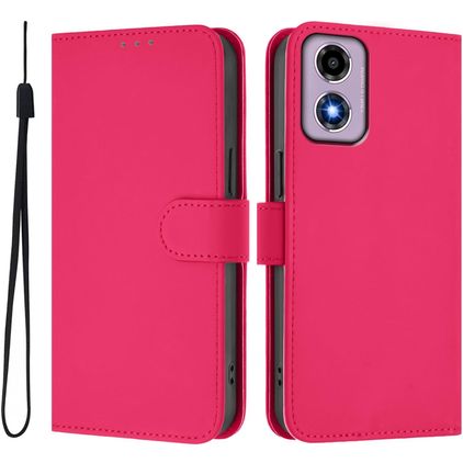 Mobigear Urban Wallet Housse Motorola Moto E14 Etui Porte-Monnaie - Rose Red
