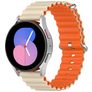 Mobigear Ocean Bracelet Silicone Smartwatch Fermeture boucle ardillon - Connexion universelle de 22 mm - Orange / Lumière stellaire